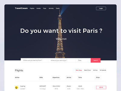 TravelCream – Travel Guide Landing Page FREE PSD