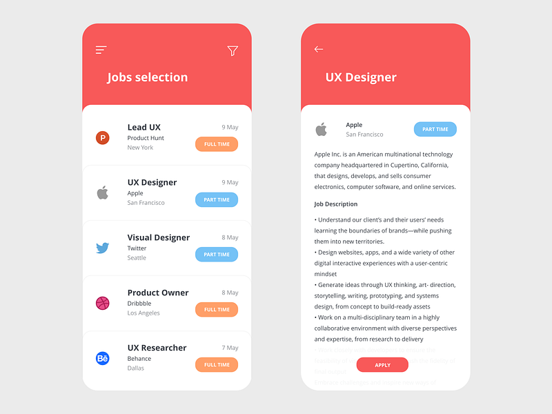 Job Board App by Mickael Guillaume on Dribbble