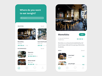 Restaurant App adobe adobe xd app app design clean design free resource free template free ui kit prototype restaurant restaurant app vector xd