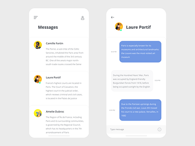 Messages App adobe adobe xd app app design beautiful chat clean elegant free free resource free template message app minimal prototype ui ui kit vector xd