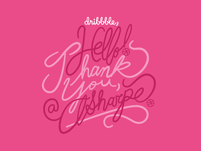 Hello, dribbble! script typography vector
