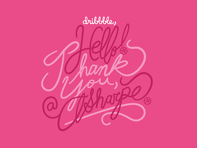 Hello, dribbble! script typography vector