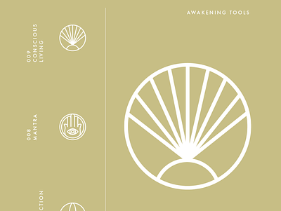 Awakening 101 Wellness Blog Icons branding design iconography illustration logo logodesign web design