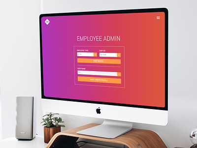 OM Management Software Login Screen branding design gradient login web design