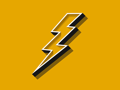 3d Lightning Bolt branding design icon illustration typography vector