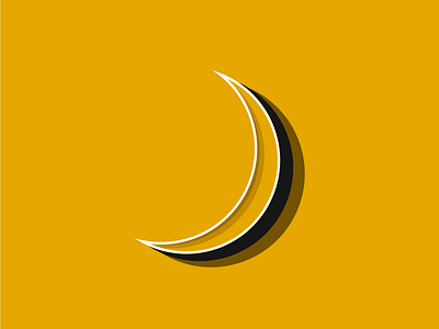 3d Moon branding design icon illustration minimal typography vector