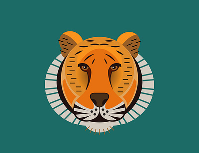Tiger face vector illustration animal animal face geometric illustration vector