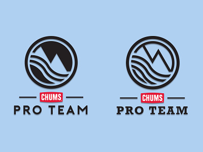 Chums Pro Team Logo badge design branding design fishing logo logo design outdoors river surf