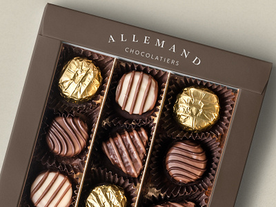 Allemand Chocolatiers Packaging branding chocolate design logo packaging typography
