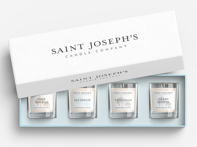 Saint Joseph's Candle Company Packaging branding candles design logo packaging typography