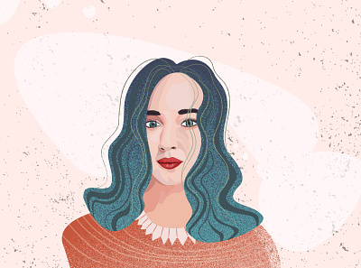 Fine Portrait animation app design girl illustration illustrator minimal portrait portrait art typography vector