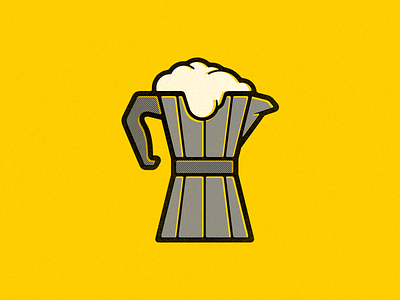 Moka Beer graphic design halftone illustration misregistered offset pop