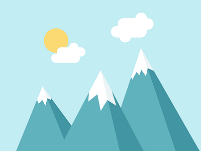 Flat design - Mountains in Switzerland