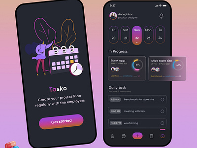 Tasko is  an application for freelancer Ui / Ux designer.