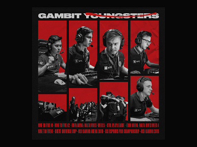 Gambit Youngsters CSGO branding esport poster team