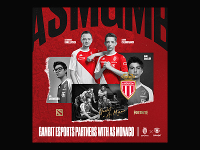 Gambit Esports Partners AS Monaco branding esports poster team