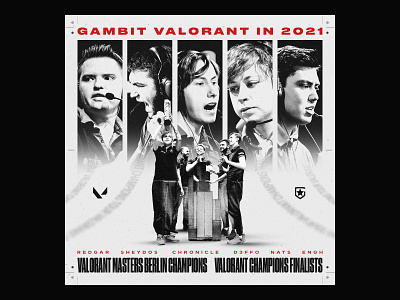 Gambit Valorant in 2021 branding esports gaming poster team