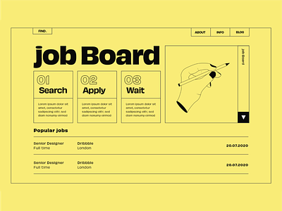 Job Board Concept concept illustraion landingpage simple ui ux web web design website