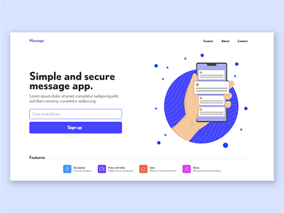 Message app Landing page