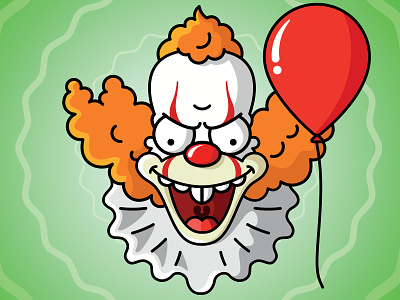 Krusty meets Pennywise mash-up cartoon character design clown design evil film funny illustration it krusty krusty the clown pennywise simpsons vector
