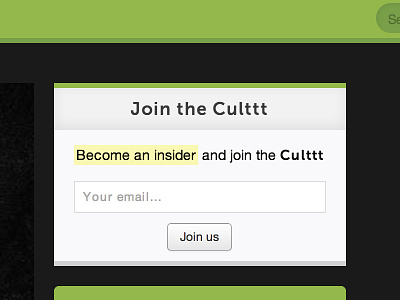 Join the Culttt button css3 email form input interface signup