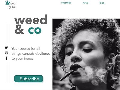 Cannabis company mailing list concept cannabis concept minimalistic newdesign web design website