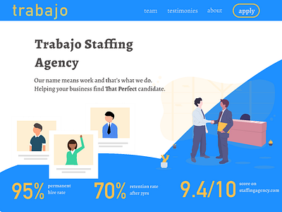 Trabajo Staffing Agency concept design illustration minimalistic newdesign typography ui vector web design website