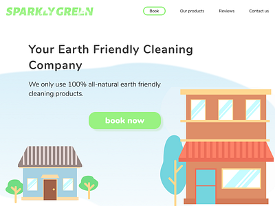 Landing Page Design for an All-natural Cleaning Service branding concept design illustration minimalistic newdesign ui ux web design website