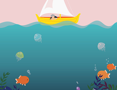 Ocean Life adobe illustrator animation book design hemingway illustration ocean