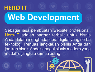 Hero IT Instagram Layout for Web Development branding design flat illustration logo typography ui ux vector website