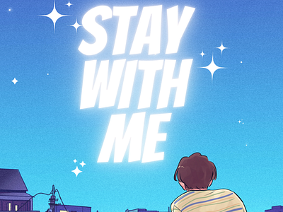 Stay with me - 90's anime theme IG content branding graphic design logo