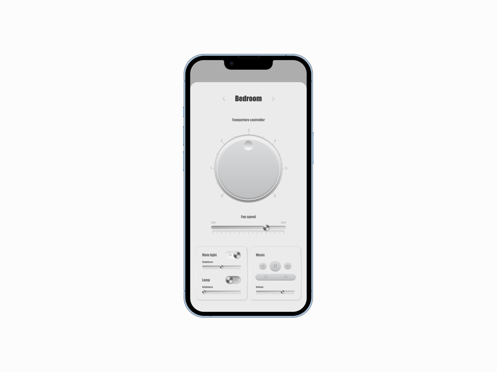 Home Control app design ui