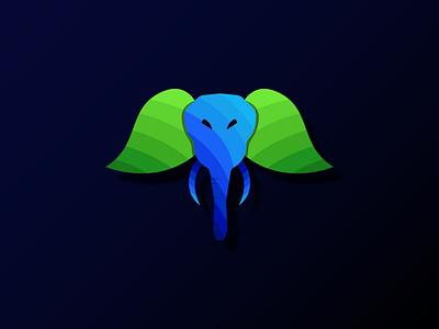 elephant head with leaf ears animals animation app art colorful design icon illustration illustrator logo