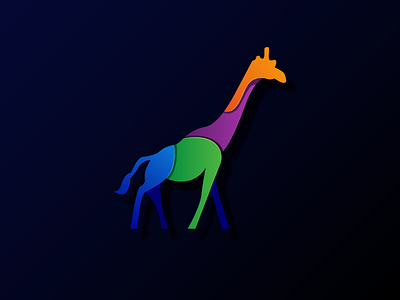 Colorful Giraffe Design animals app art branding design illustration illustrator logo vector