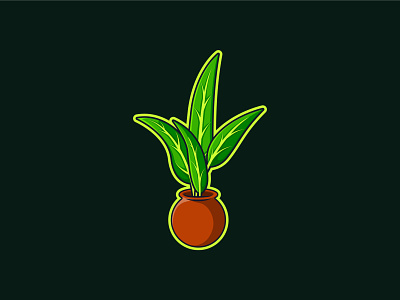 Plant on vase Illustration