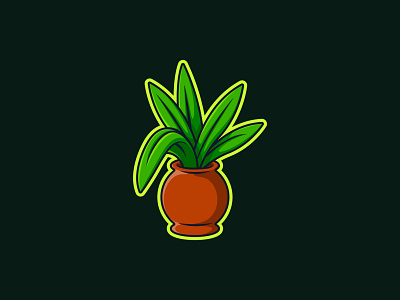 Plant on Vase Illustration