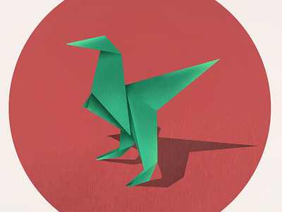 Clever Girl digital digital art digital illustration dinosaur illustration origami paper procreate