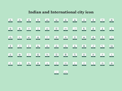 Indian and International city icon Design