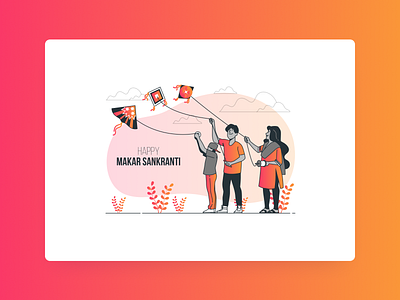 Makar Sankranti festival illustration