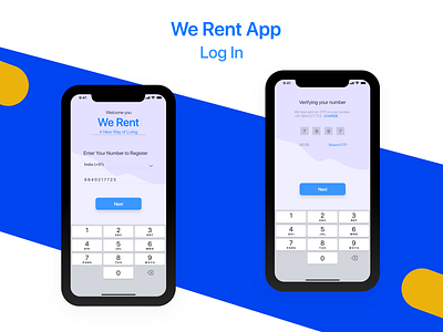 Login Screen iOS We Rent App app design design ios screen login screen sign in screen ui we rent ios screen we rent ios screen web design