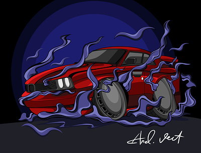 Red Cars and Ghost Fog art car caricature flat graphic design illustration illustrator illuustration vector vehicle