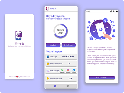 UI Design: TimeIt time tracking app App Design