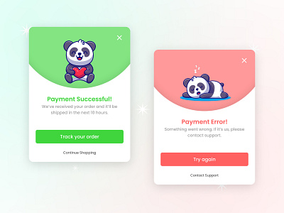 Flash Message Design - Panda version 404notfound appdesign dailyui dailyuichallenge design errormessage flashmessage logo panda pandaerror success successmessage ui uidesign uidesigner ux uxdesign