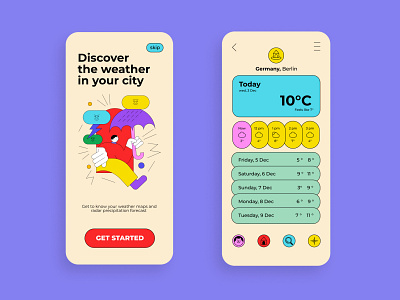 Weather App - Mobile Design app design illustration ui