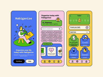 Habit Tracker – App concept app appdesign characters design habittracker illustration trackerapp ui ux