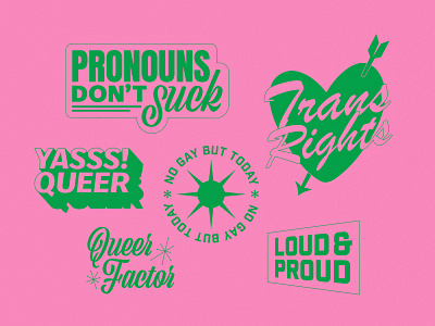pronouns don't suck gay graphic design lgbtq pronouns queer trans rights typography