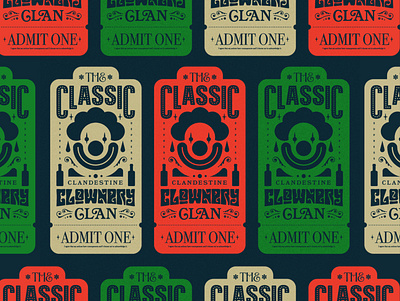 the classic clandestine clownery clan design graphic design illustration typography