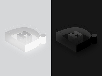 Initial Logo - Isometric vector