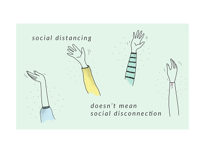 Social distancing doesn't mean social disconnection adobe illustrator covid19 graphic design illustration social network vector