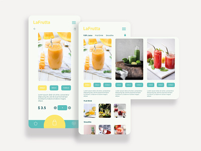 La Frutta Beverage App UI Design appdesign figma design mobileapp mobileappdesign ui ui design